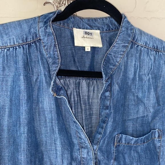 Anthropologie Elevenses shirt chambray tencel‎ top xs - Picture 3 of 7